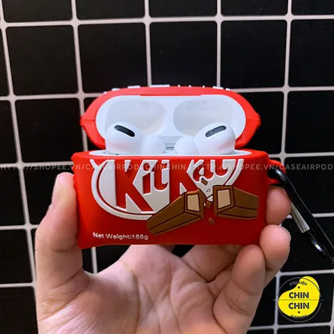 🔜 [ ᴄᴀꜱᴇ ᴀɪʀᴘᴏᴅ ] Case Airpod Vỏ Bọc Airpods ( Bánh Socola Kitkat ) Cho Hộp Sạc Tai Nghe AirPods 1 2 PRO Bằng Silicon D