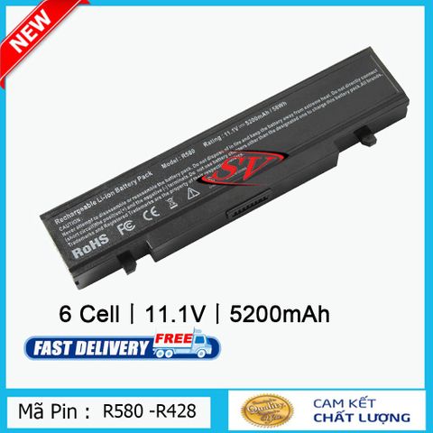 Pin Laptop Samsung R428 R429 R430 R519 R522 - Pin Lion 6 Cell, Dung Lượng 4400-5200mAh, Hàng Mới, Bảo Hành 9 Tháng