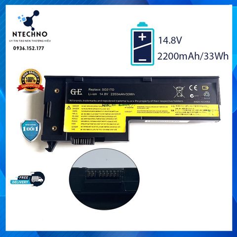Pin Laptop Lenovo ThinkPad X60/X60s/X61/X61s 4 Cell Li-ion 2200mAh - Bảo Hành 12 Tháng, Pin Chất Lượng Cao Chính Hãng