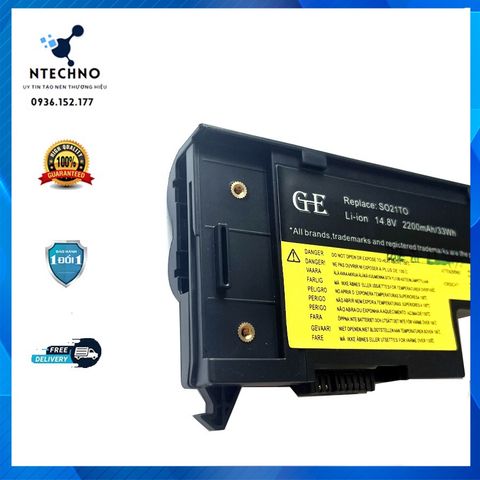 Pin Laptop Lenovo ThinkPad X60/X60s/X61/X61s 4 Cell Li-ion 2200mAh - Bảo Hành 12 Tháng, Pin Chất Lượng Cao Chính Hãng