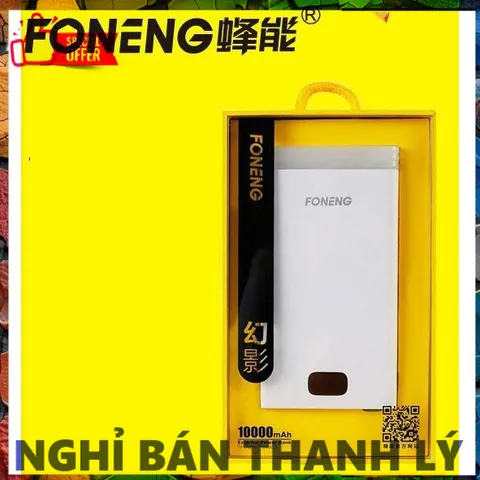 Sạc Dự Phòng FONENG 10000 mAh Tích Hợp Đèn LED & Đèn Soi Mini - An Toàn Khi Du Lịch, Mất Điện, Cực Sáng, Gọn Nhẹ