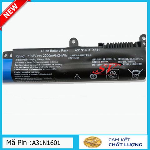 Pin Laptop Asus X541 - Pin Lion 3 Cell 2400mAh/3000mAh, Tương Thích Nhiều Mẫu, Bảo Hành 6 Tháng, Hàng Nhập Khẩu