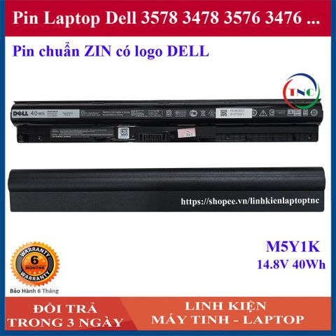 Pin Laptop Dell M5Y1K - Thay thế cho Dell 3578 3478 3576 3476, Hỗ trợ CPU thế hệ 8, 9, 10, Pin 4 Cell, Dung lượng 40Wh
