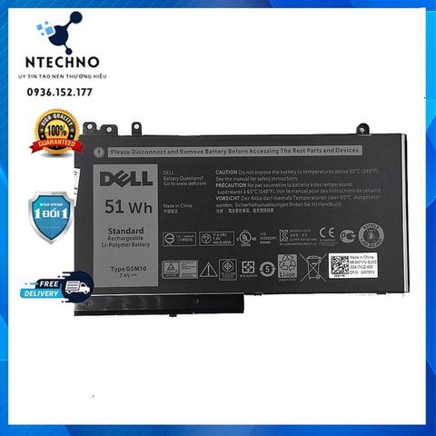 Pin Laptop Dell Latitude E5470 E5570 E5450 E5550 E5270 51wH [Pin Zin] - Chính Hãng, Bảo Hành 6-12 Tháng, Pin Li-ion Hàn Quốc 100% Mới