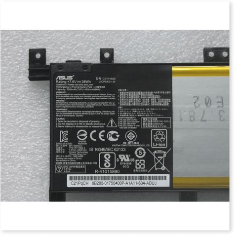 Pin Laptop Asus X556, X556UA, X556UB, X556UF, X556UJ, C21N1509 - Hàng Zin Chính Hãng, Bảo Hành 6 Tháng, Dung Lượng 38Wh