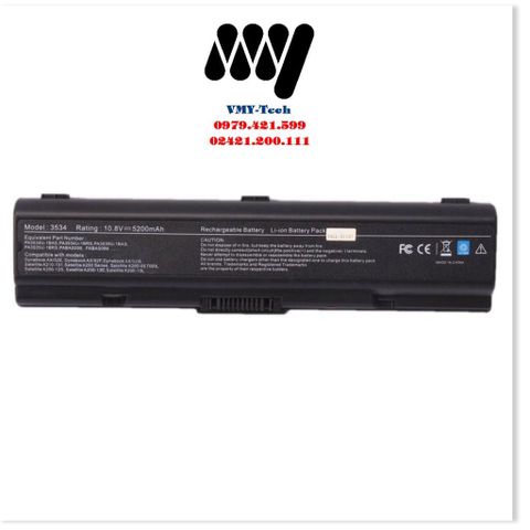 Pin Thay Thế Laptop Toshiba Satellite Pro A200 A210 L300 L300D - 4400mAh/5200mAh, 6 Cell, 11.1V, Bảo Hành 12 Tháng