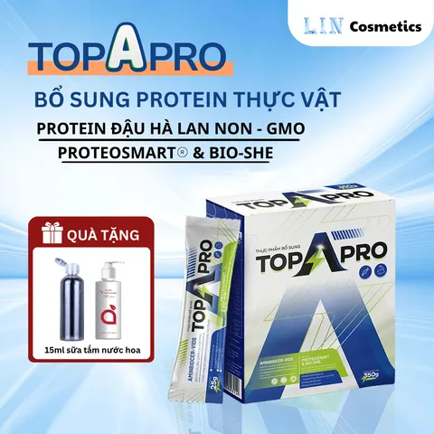 Bột bổ sung protein thực vật TOPAPRO - Đạm Non-GMO cho trẻ em và người lớn, hỗ trợ tiêu hóa và tăng cường sức khỏe, 14 gói/hộp