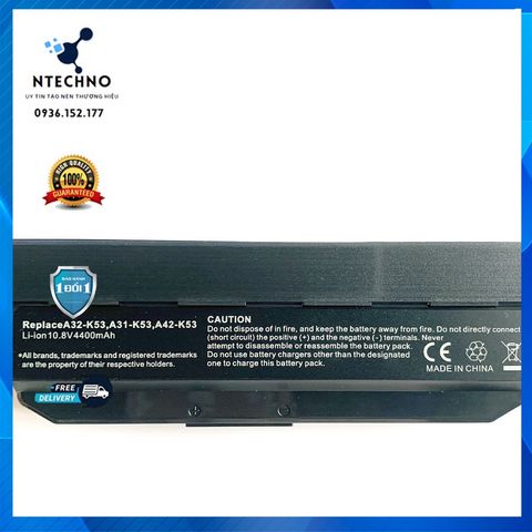 Pin Laptop ASUS K53 K43 K43E K43S X44H X54C - Pin 6 Cell Li-ion 4400mAh, Bảo Hành 12 Tháng, Chất Lượng Cao