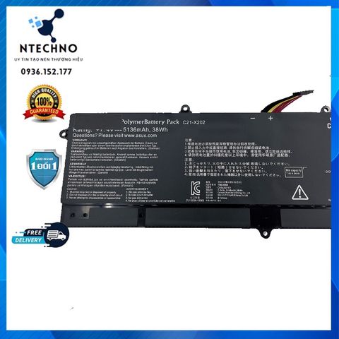Pin Laptop Asus VivoBook X201 X201E C21 X202 Q200E F201E 6 Cell Li-ion 5136mAh - Bảo Hành 6-12 Tháng, Chất Lượng Đảm Bảo