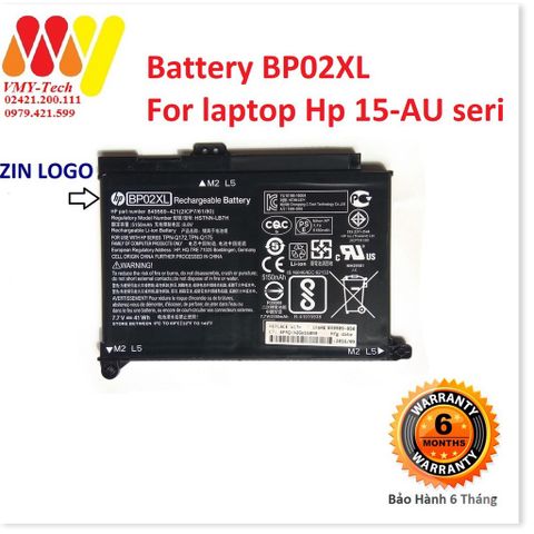 Pin Laptop HP Pavilion 15-AU - HSTNN-UB7B, BP02XL, 5150mAh - Pin Li-ion Thay Thế Chính Hãng, Bảo Hành 6 Tháng