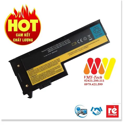 Pin Laptop Lenovo Thinkpad 4 Cell - Dung Lượng 2200mAh, Chất Liệu Li-ion, Bảo Hành 12 Tháng cho X60, X60s, X61, X61s