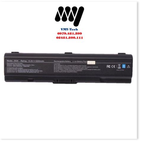 Pin Laptop Toshiba A305 A305D A355D L305 L305D M200 M205 - Pin Li-ion 6 Cell Dung lượng 4400mAh/5200mAh, Bảo hành 12 tháng