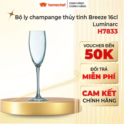 Bộ 6 Ly Rượu Vang Luminarc Breeze 470ml Cao Cấp - Thủy Tinh Trong Suốt Sang Trọng, An Toàn Sức Khỏe, Dùng Trong Máy Rửa Bát