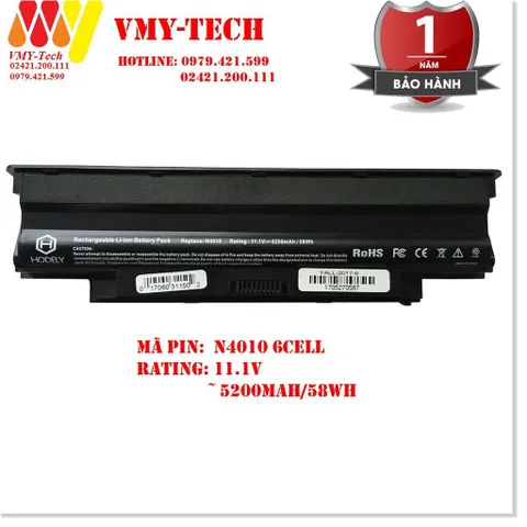 🔜 Pin laptop Dell 14R N4110 N4010 13R N3010 N3520 4110 4010