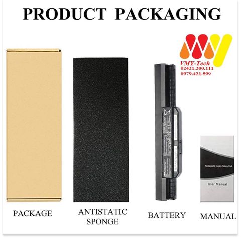 Pin Laptop Asus X43 Series - Pin Li-ion 6 Cell 4400-5200mAh, Thay Thế An Toàn, Bảo Hành 12 Tháng