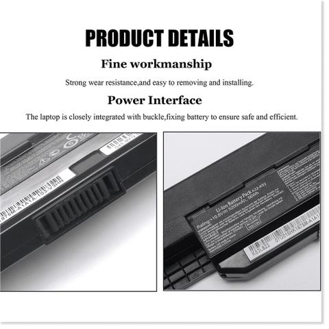Pin Laptop Asus X43 Series - Pin Li-ion 6 Cell 4400-5200mAh, Thay Thế An Toàn, Bảo Hành 12 Tháng