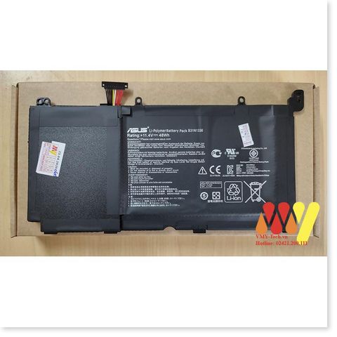 Pin Laptop Asus Vivobook C31-S551 - Dung Lượng 48Wh, Số Cell 3, Phù Hợp S551L, S551LN, Bảo Hành 6 Tháng