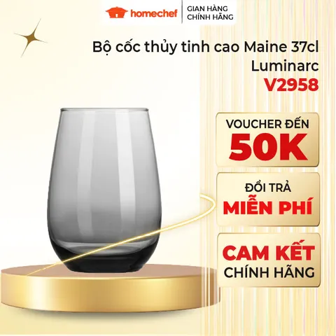 Bộ Cốc Thủy Tinh Cao Luminarc Maine 6 Chiếc 370ml - Sang Trọng, An Toàn, Chống Xước, Phù Hợp Với Mọi Không Gian Bếp