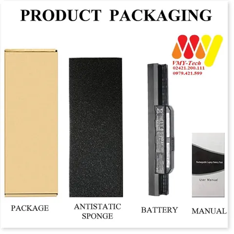 Pin Laptop Asus K53 Series (K53E, K53S, K53SJ, K53SD, K53SV) 6 Cell Li-ion 5200mAh Hàng Mới Bảo Hành 12 Tháng