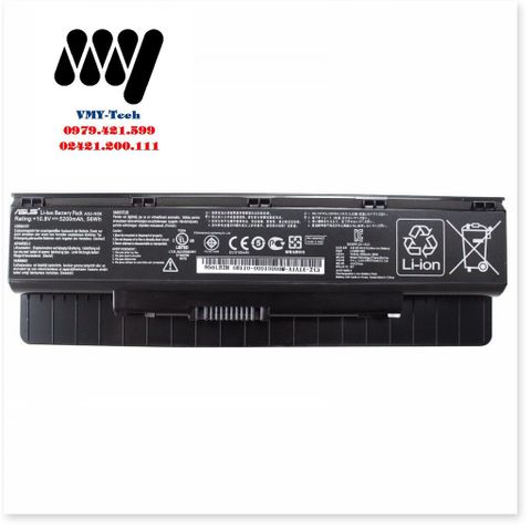 Pin Laptop Asus N56 Series - Pin Lithium Ion 6 Cell 5200mAh 11.1V, Bảo Hành 9 Tháng, Chất Lượng Cao