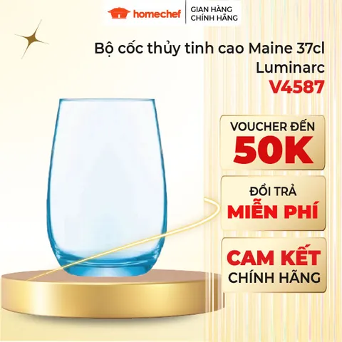 Bộ 6 Cốc Thủy Tinh Luminarc Acoroc Maine 370ml V4587 - Hàng Chính Hãng Pháp, An Toàn, Hiện Đại cho Không Gian Bếp
