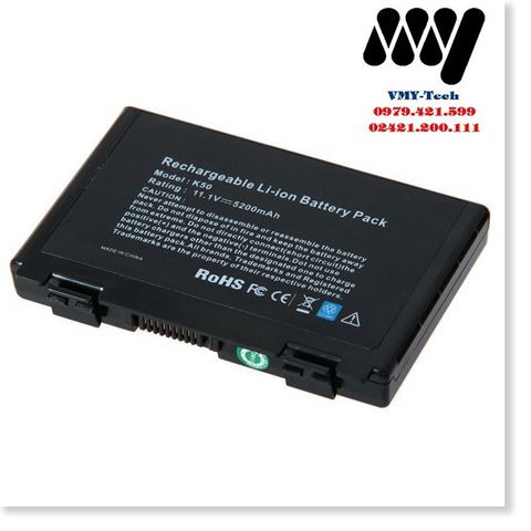 Pin Laptop Asus 6 Cell Lithium Ion 11.1V ~5200mAh - Thời gian sử dụng 2h - Bảo hành 9 tháng - Phụ kiện laptop chính hãng