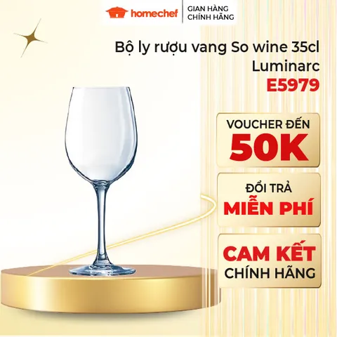 Bộ ly vang thủy tinh Luminarc So Wine 4 chiếc 350ml - Sang trọng, tinh tế, phù hợp cho thưởng thức rượu vang