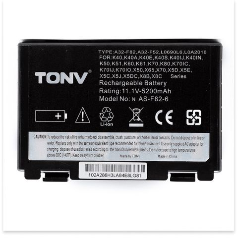 Pin Laptop Asus F52 F82 F83S - Pin Lithium Ion 6 Cell 5200mAh, Thời Gian Sử Dụng 2h, Bảo Hành 9 Tháng