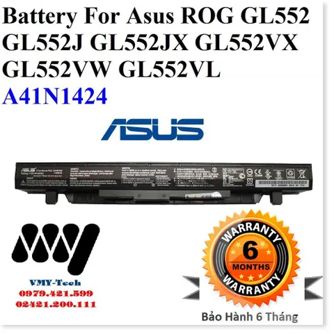 🔜 Pin Laptop Asus GL552 A41N1424 ZX50 ZX50J ZX50JX GL552J GL552V