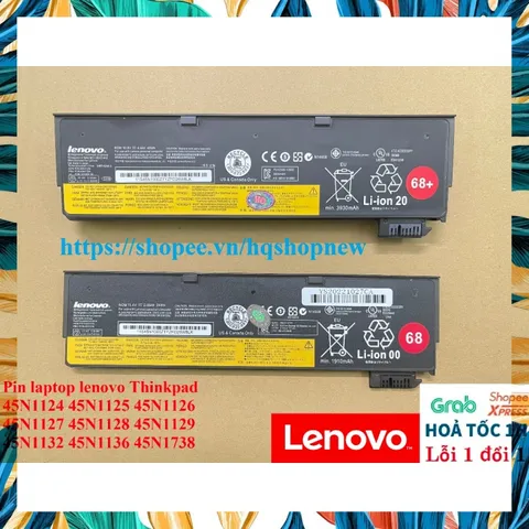 [Pin zin] Pin laptop lenovo Thinkpad 45N1124 45N1125 45N1126 45N1127 45N1128 45N1129 45N1132 45N1136 45N1738 PHỤ KIỆN LA