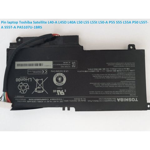 Pin Laptop Toshiba Satellite L40-A L45D L50 L55 S55 - Pin Zin 43Wh Chất Lượng Cao, Bảo Hành 100% - Phụ Kiện Đáng Tin Cậy