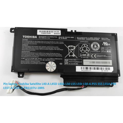 Pin Laptop Toshiba Satellite L40-A L45D L50 L55 S55 - Pin Zin 43Wh Chất Lượng Cao, Bảo Hành 100% - Phụ Kiện Đáng Tin Cậy