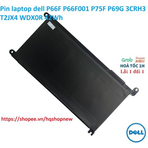 Pin Laptop Dell P66F P66F001 P75F P69G 3CRH3 T2JX4 WDX0R 42Wh Chính Hãng - Phụ Kiện Laptop Bền Bỉ, Hiệu Suất Cao
