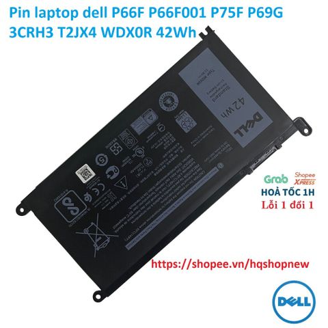 Pin Laptop Dell P66F P66F001 P75F P69G 3CRH3 T2JX4 WDX0R 42Wh Chính Hãng - Phụ Kiện Laptop Bền Bỉ, Hiệu Suất Cao