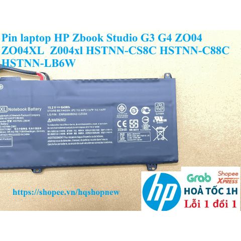 Pin Laptop HP Zbook Studio G3 G4 ZO04 ZO04XL HSTNN-CS8C HSTNN-C88C Chính Hãng - Bảo Hành 100% - Phụ Kiện Laptop Đen 64w