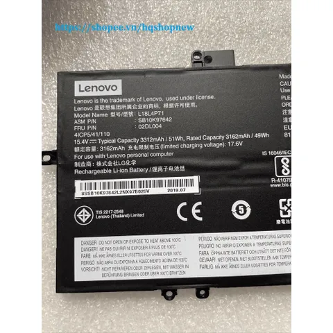 Pin Lenovo ThinkPad X1 Carbon 8th Gen & X1 Yoga 4th/5th - Pin Li-ion Dung Lượng 51Wh, Hàng Nhập Khẩu Chính Hãng