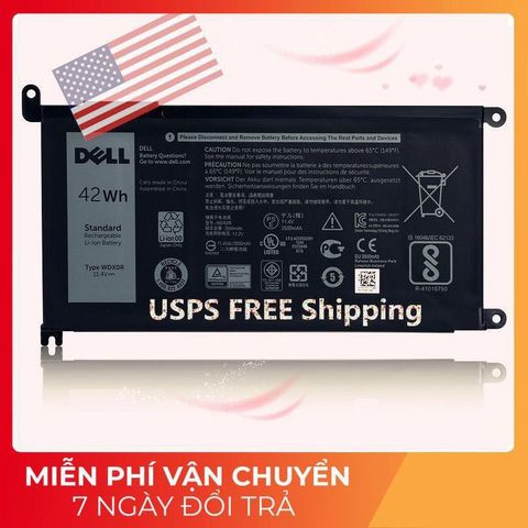 Pin Laptop Chính Hãng Dell Inspiron 7460 - Số Model P74G, P74G001, 42W, Đen - Phụ Kiện Laptop Mới 100%