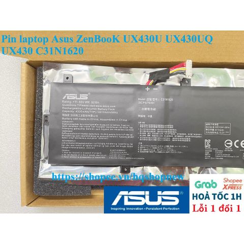 Pin Laptop Asus ZenBook UX430U UX430UQ C31N1620 - Phụ Kiện Chính Hãng 50w, Bảo Hành Đổi Mới 100%