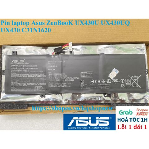 Pin Laptop Asus ZenBook UX430U UX430UQ C31N1620 - Phụ Kiện Chính Hãng 50w, Bảo Hành Đổi Mới 100%