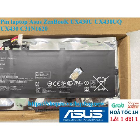 Pin Laptop Asus ZenBook UX430U UX430UQ C31N1620 - Phụ Kiện Chính Hãng 50w, Bảo Hành Đổi Mới 100%