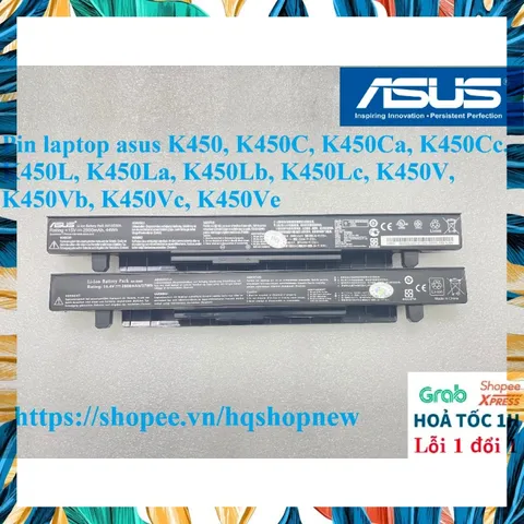 [Pin zin] Pin laptop asus K450, K450C, K450Ca, K450Cc, K450L, K450La, K450Lb, K450Lc, K450V, K450Vb, K450Vc, K450Ve PHỤ