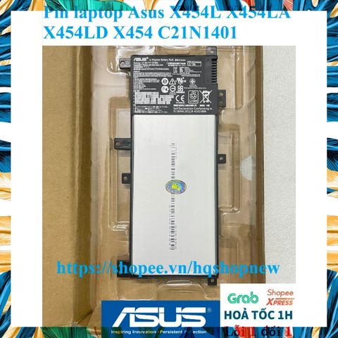 Pin Laptop Asus X454L X454LA X454LD C21N1401 Chính Hãng, Mới 100% - Phụ Kiện Laptop Đen, Bảo Hành Nhanh Chóng