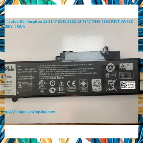 Pin Laptop Dell Inspiron 11 3147 3148 3152 13 7347 7348 7352 - Pin Zin 43Wh Chính Hãng, Bảo Hành Khách Hàng Tin Cậy