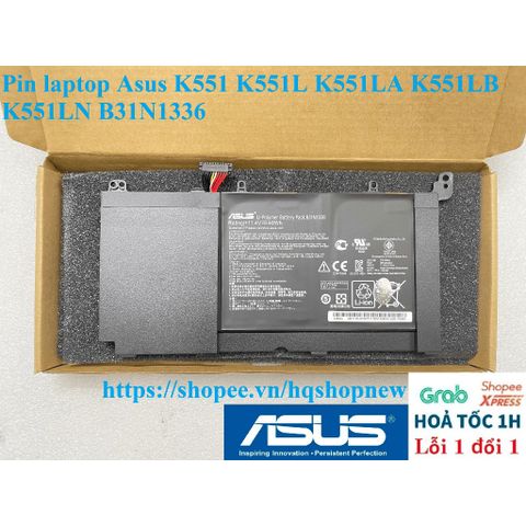 Pin Laptop Asus K551 K551L K551LA K551LB K551LN B31N1336 - Pin 6 Cell Chính Hãng, Mới 100% với Bảo Hành Đổi Mới