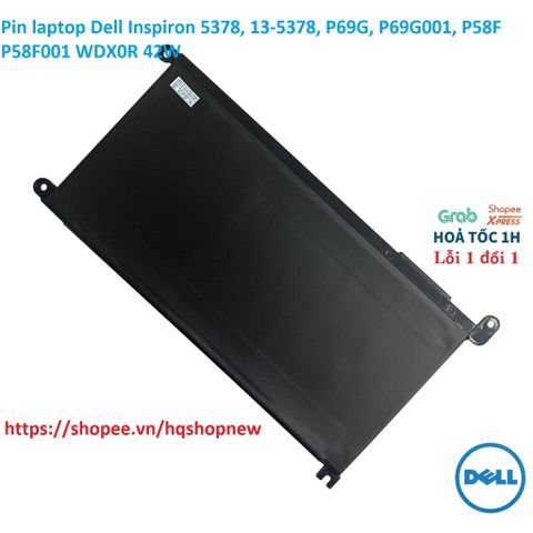 Pin Laptop Chính Hãng Dell Inspiron 5378, 13-5378, P69G, P69G001, P58F, P58F001 WDX0R 42W - Phụ Kiện Laptop Đen 100% mới