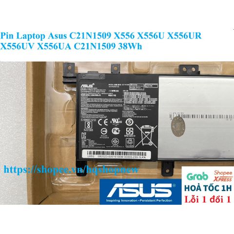 Pin Laptop Asus C21N1509 38Wh cho X556 X556U X556UR X556UV X556UA - Phụ Kiện Chính Hãng, Bảo Hành Đổi Mới 100%