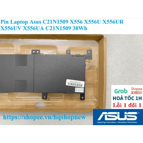 Pin Laptop Asus C21N1509 38Wh cho X556 X556U X556UR X556UV X556UA - Phụ Kiện Chính Hãng, Bảo Hành Đổi Mới 100%