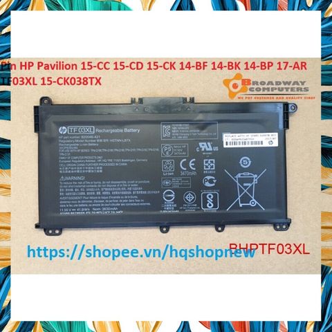 Pin Laptop HP Pavilion TF03XL 15-CC 15-CD 15-CK 14-BF 14-BK 14-BP 17-AR - Chính Hãng Mới 100% - Bảo Hành Đổi Mới 100%