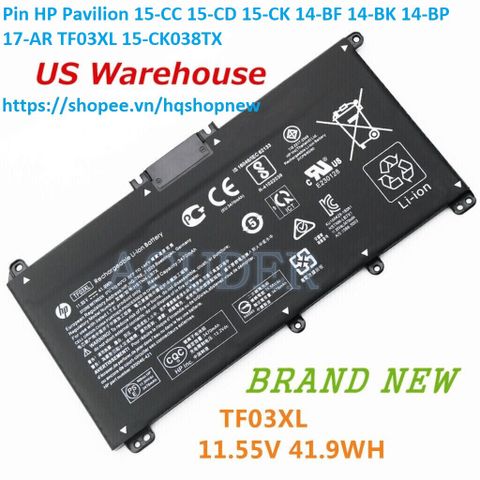 Pin Laptop HP Pavilion TF03XL 15-CC 15-CD 15-CK 14-BF 14-BK 14-BP 17-AR - Chính Hãng Mới 100% - Bảo Hành Đổi Mới 100%