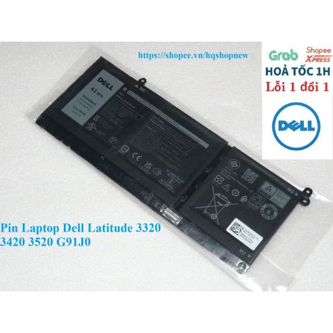 Pin Laptop Dell Latitude G91J0 41Wh, Thay Thế Cho Model 3320 3420 3520, Đen - Phụ Kiện Chất Lượng Cao Chính Hãng